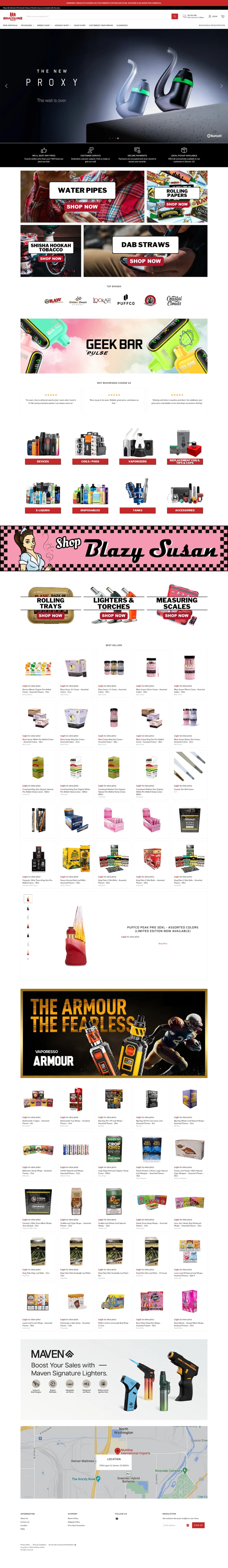 Multiline Online storefront — full homepage screenshot